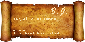 Babják Julianna névjegykártya