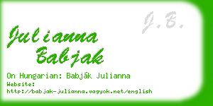julianna babjak business card