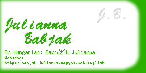 julianna babjak business card